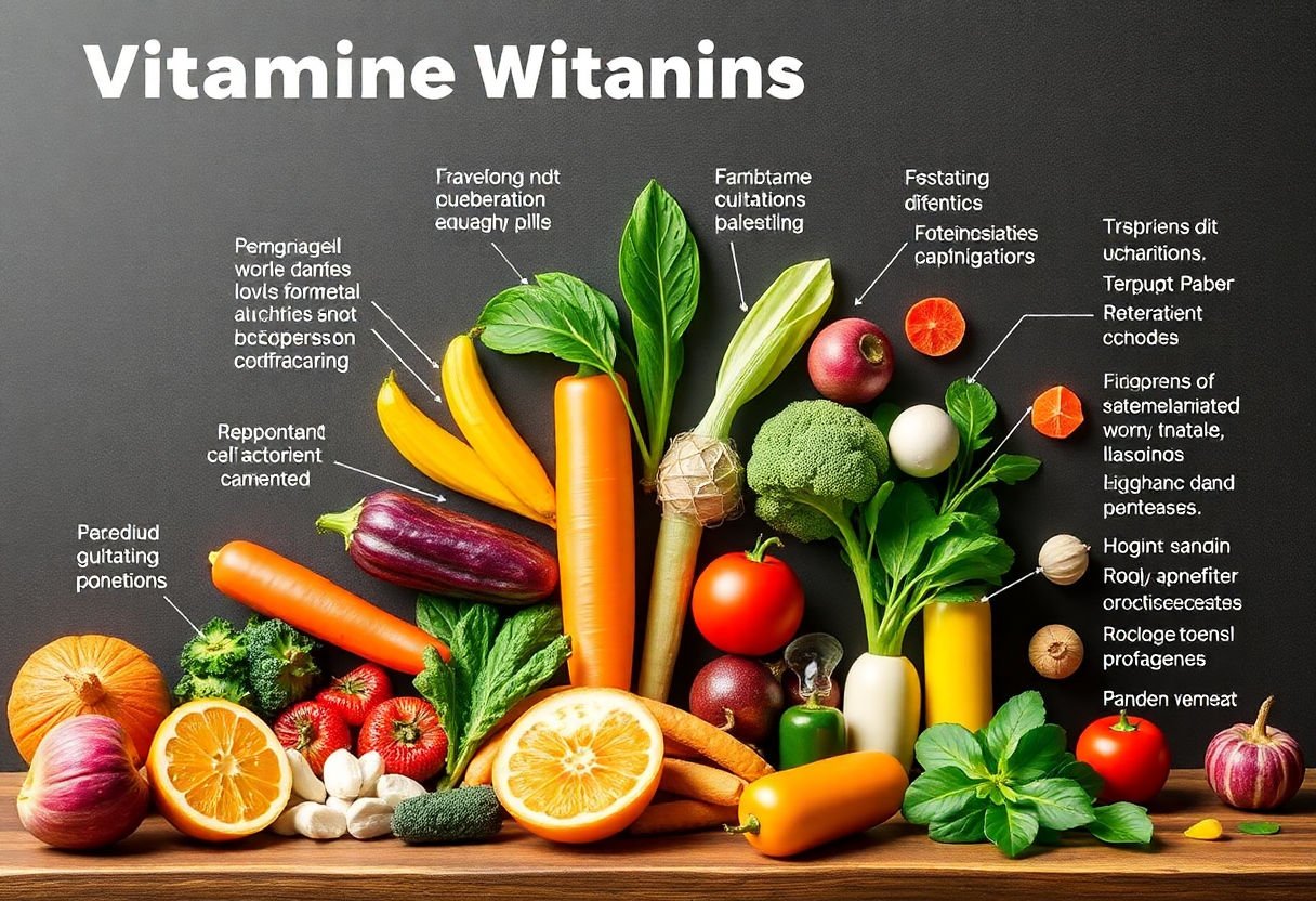 Chart showing different vitamins and their benefits