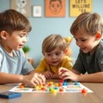 Children playing games to understand emotions.