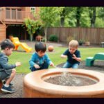 Children playing in a well-designed outdoor play space