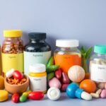 Colorful assortment of child-friendly vitamins and supplements.