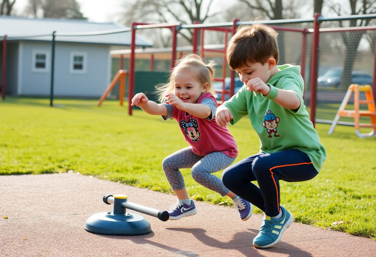 Kids exercising safely with equipment