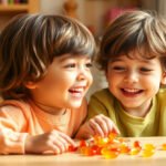 Children enjoying vitamin D gummies for health