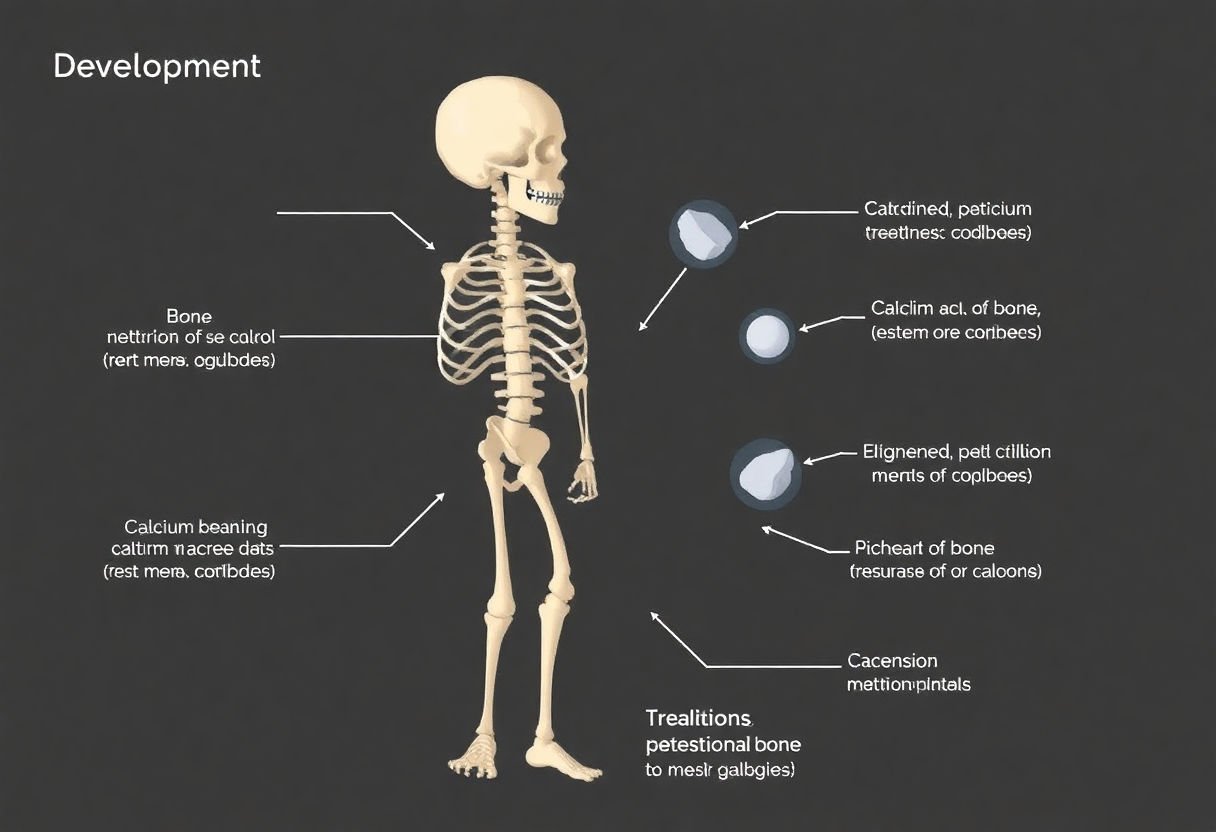Diagram of calcium's role in bone development