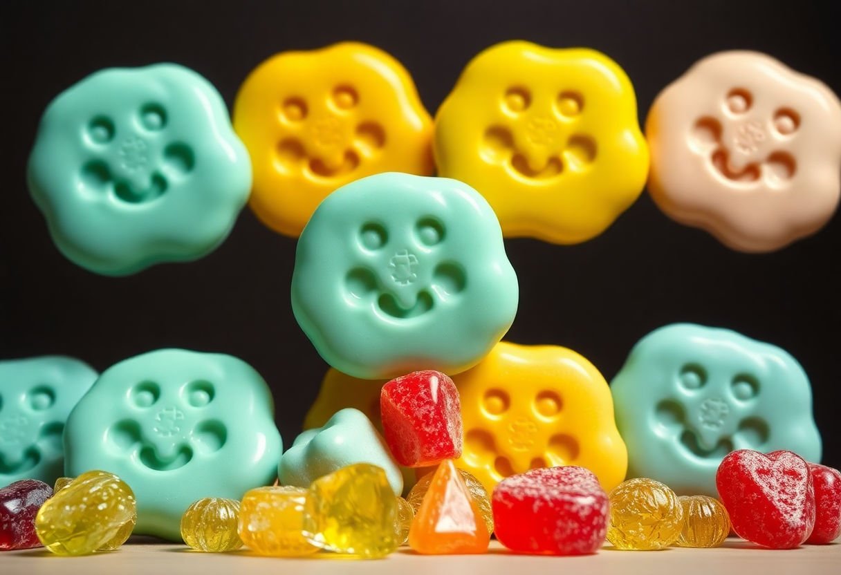 Selection of different calcium gummies