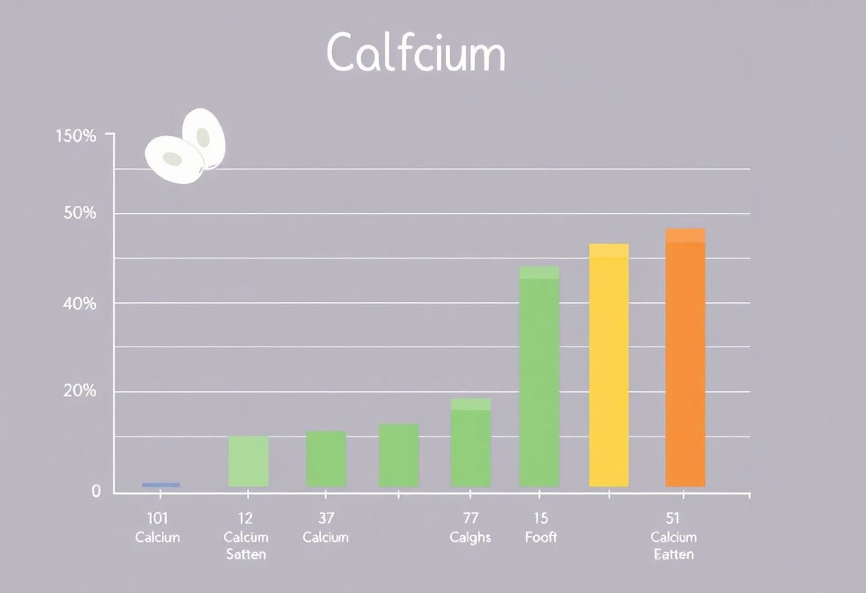 Food chart illustrating calcium content