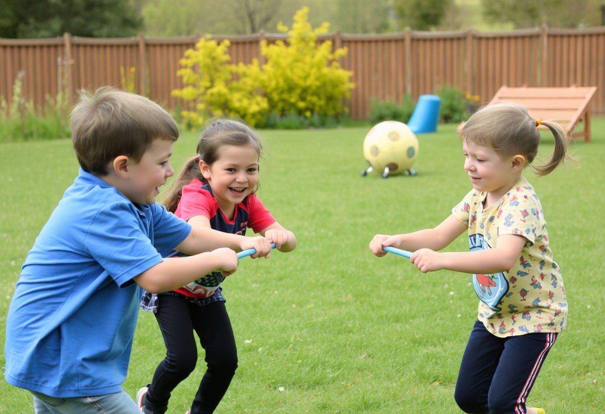 Children enjoying exercise safely