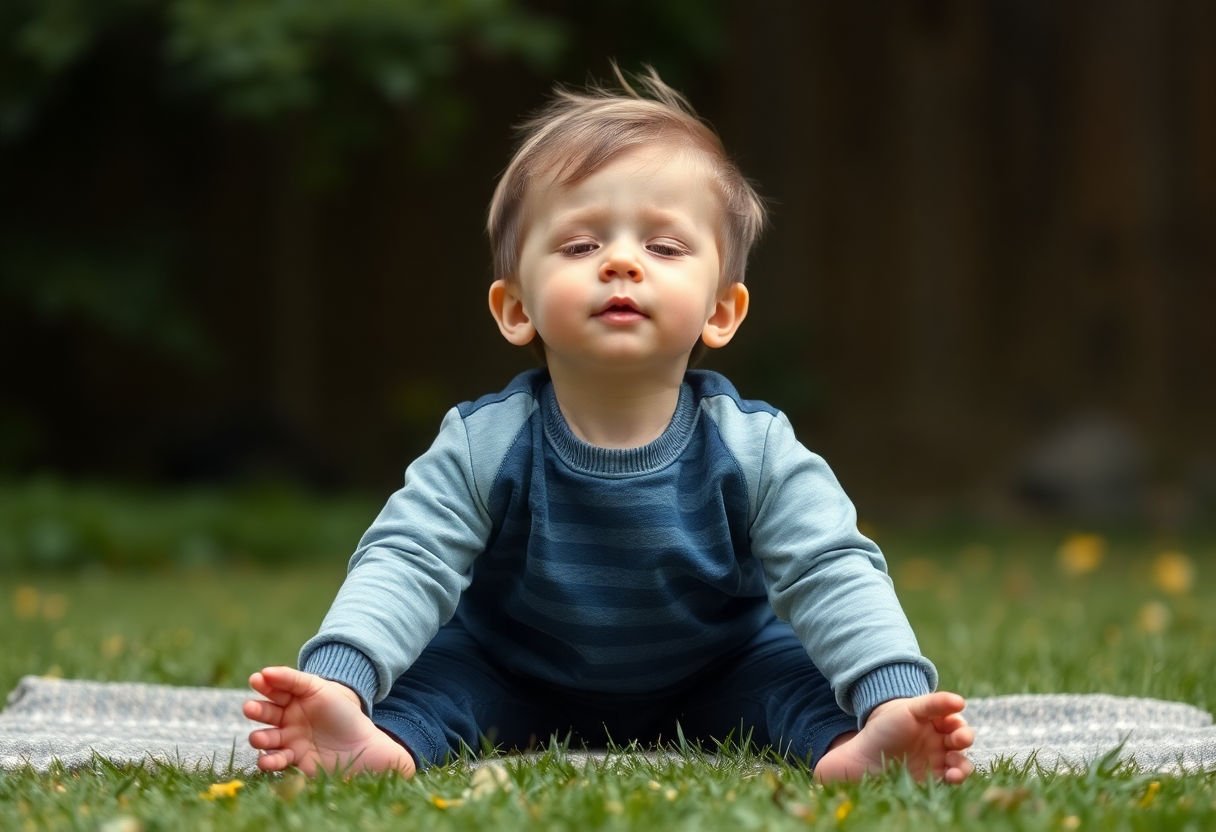Child doing breathing exercises