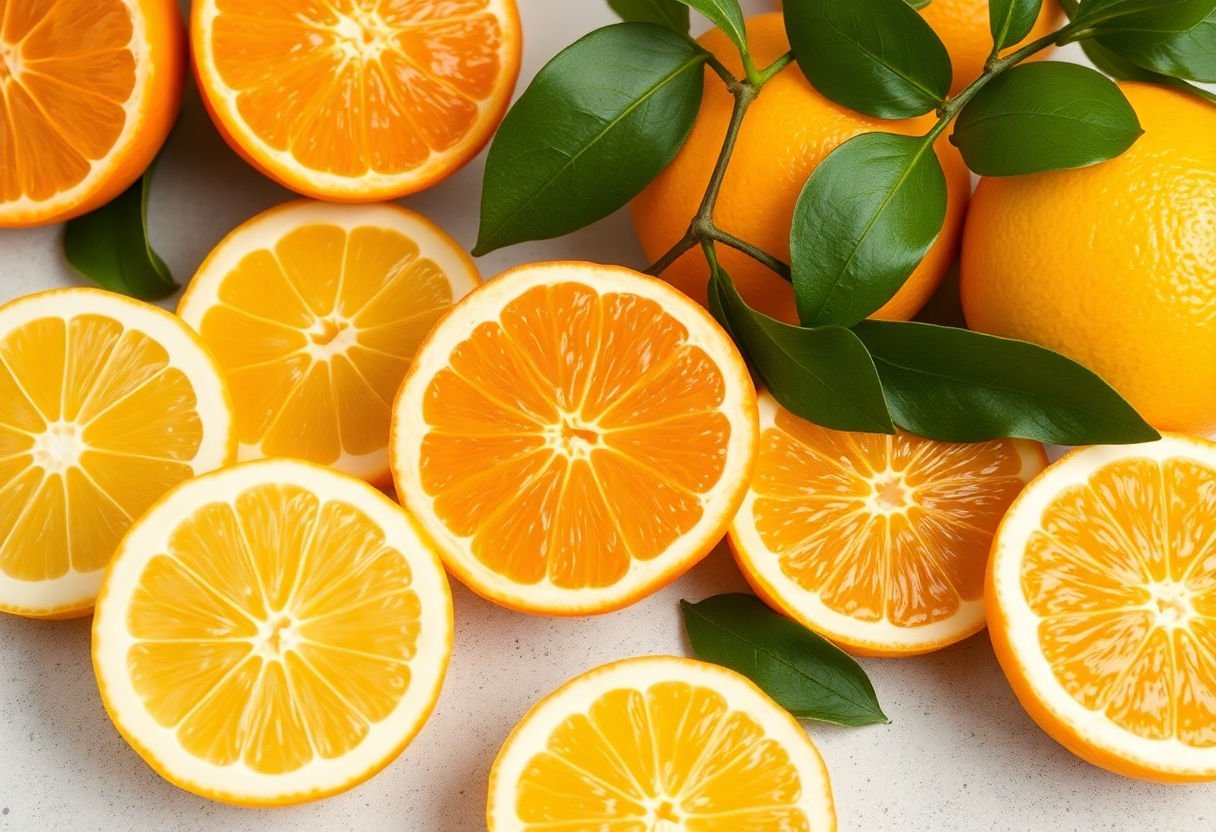 Citrus fruits rich in Vitamin C