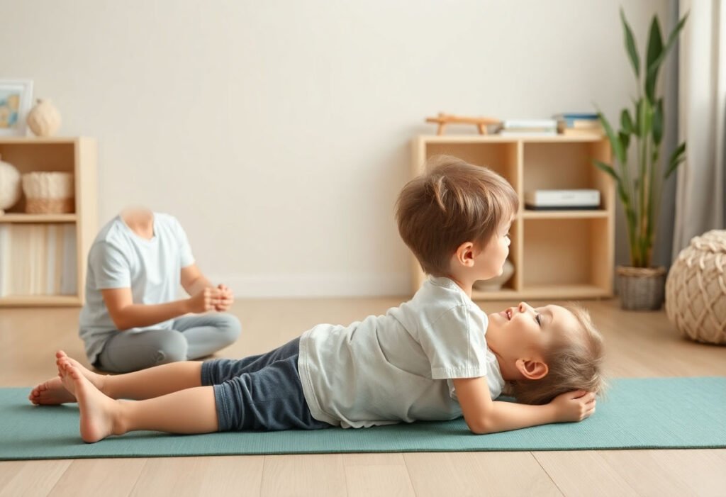 Children practicing myofunctional therapy exercises