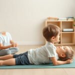 Children practicing myofunctional therapy exercises