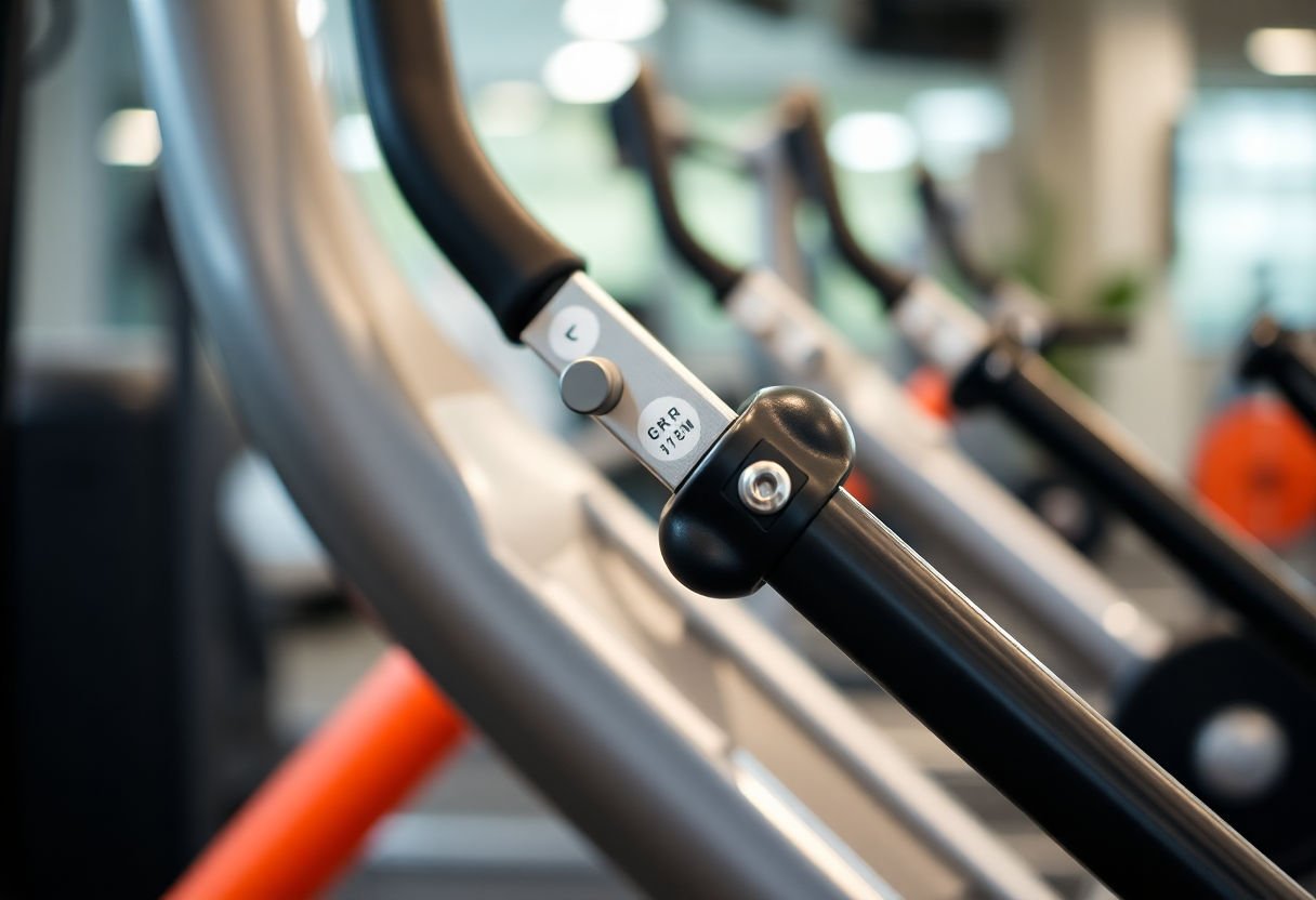 Close-up view of durable exercise equipment