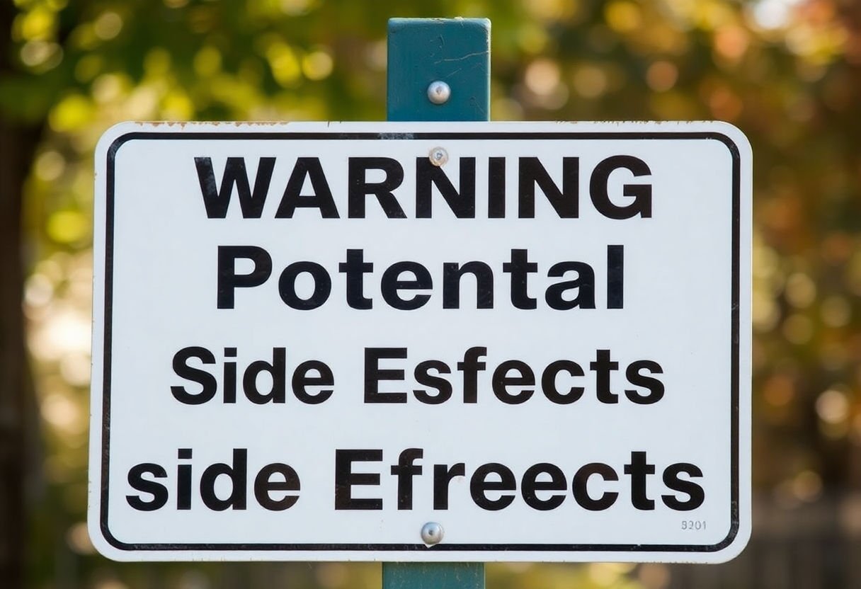Warning sign about potential side effects.