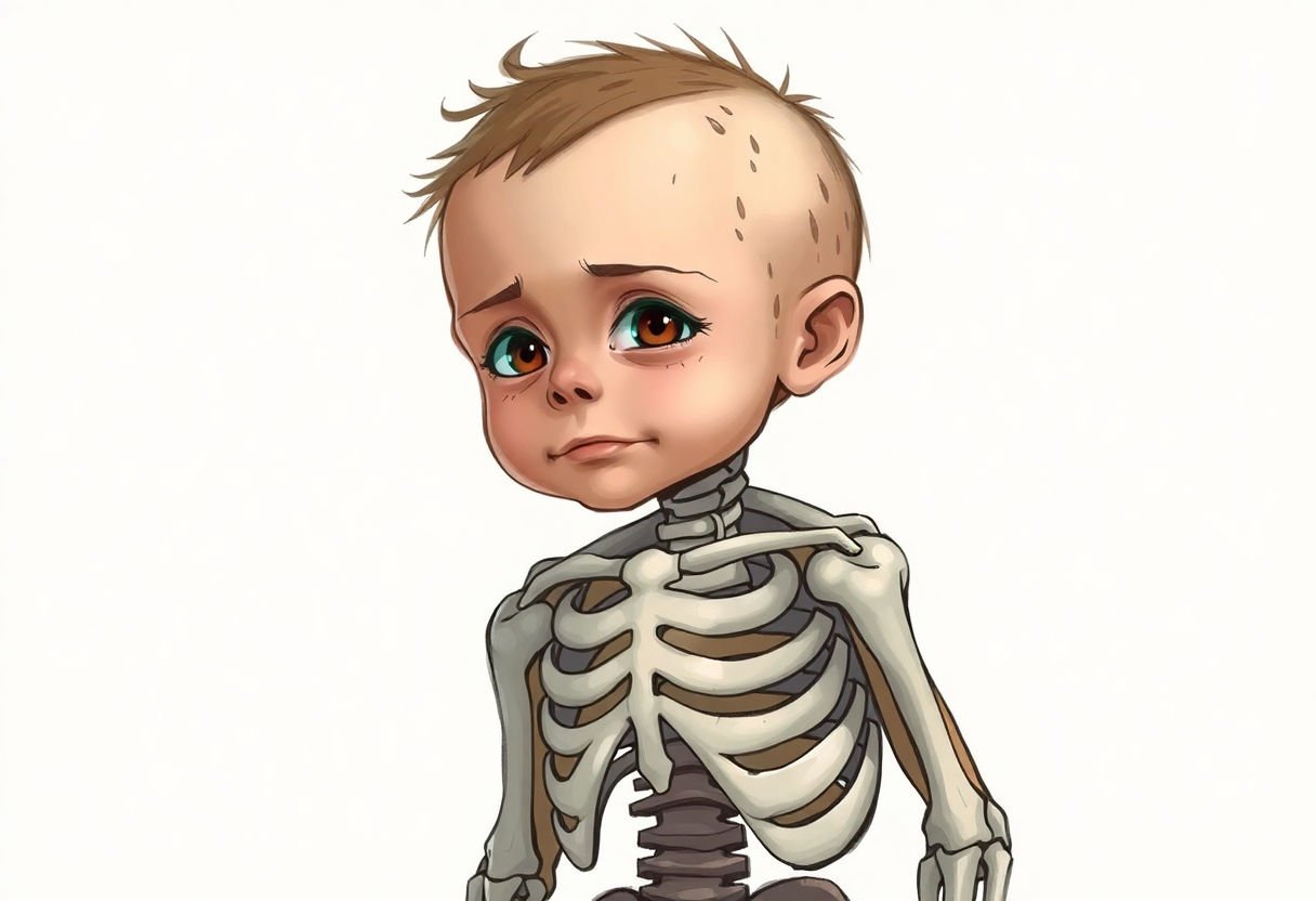 Illustration of a child with strong bones.