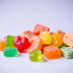 A variety of colorful calcium gummies for kids.