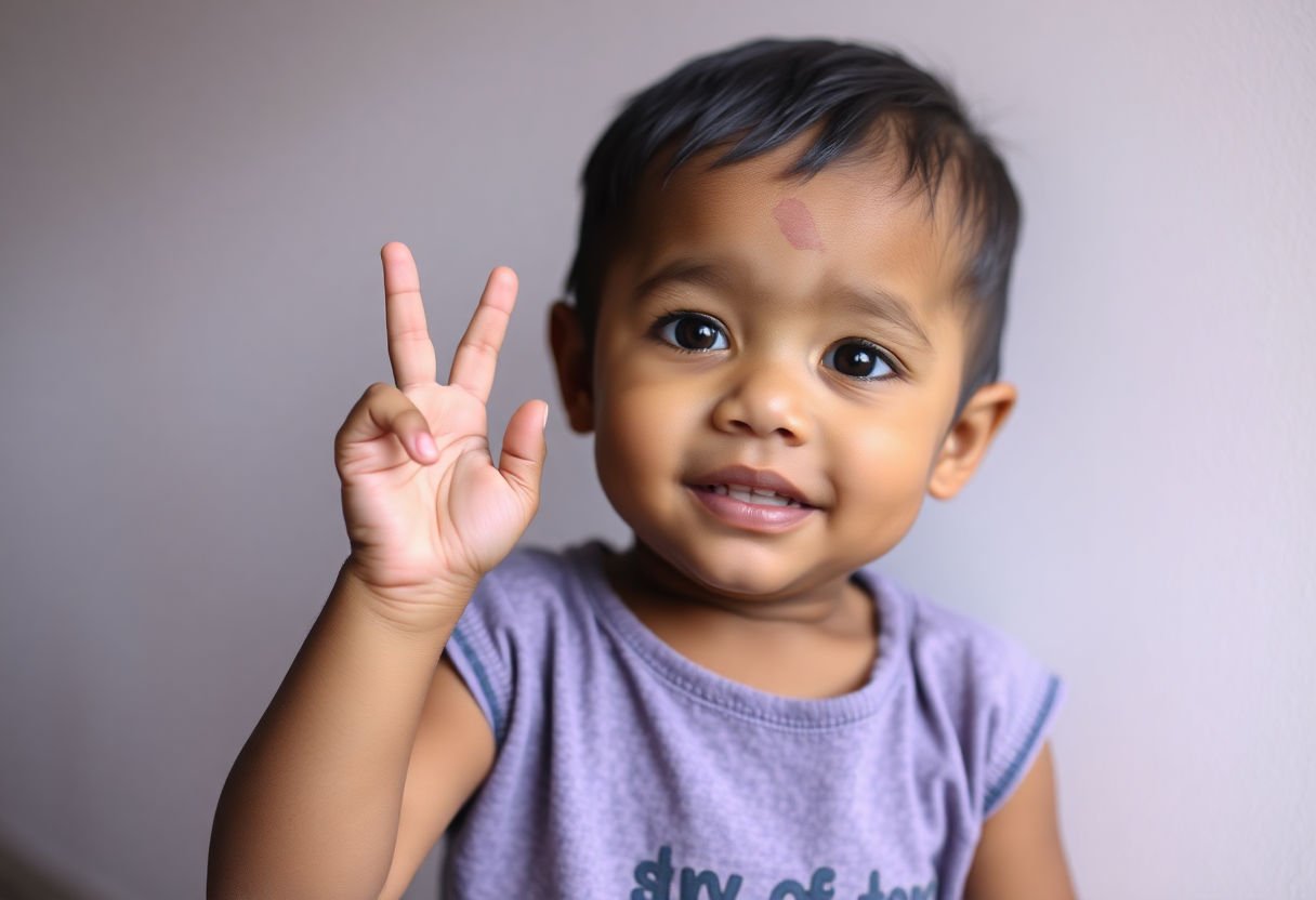 Child with signs of vitamin deficiency