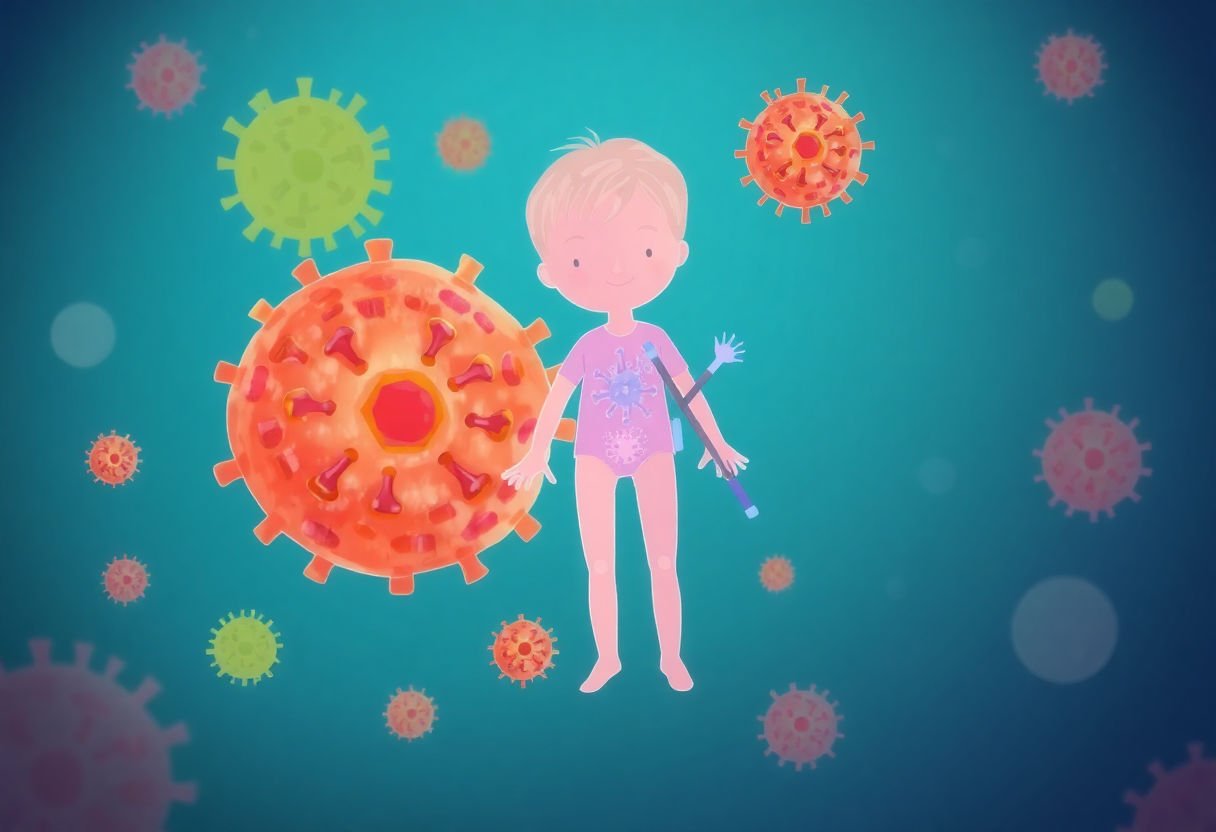 Illustration of a child's immune system