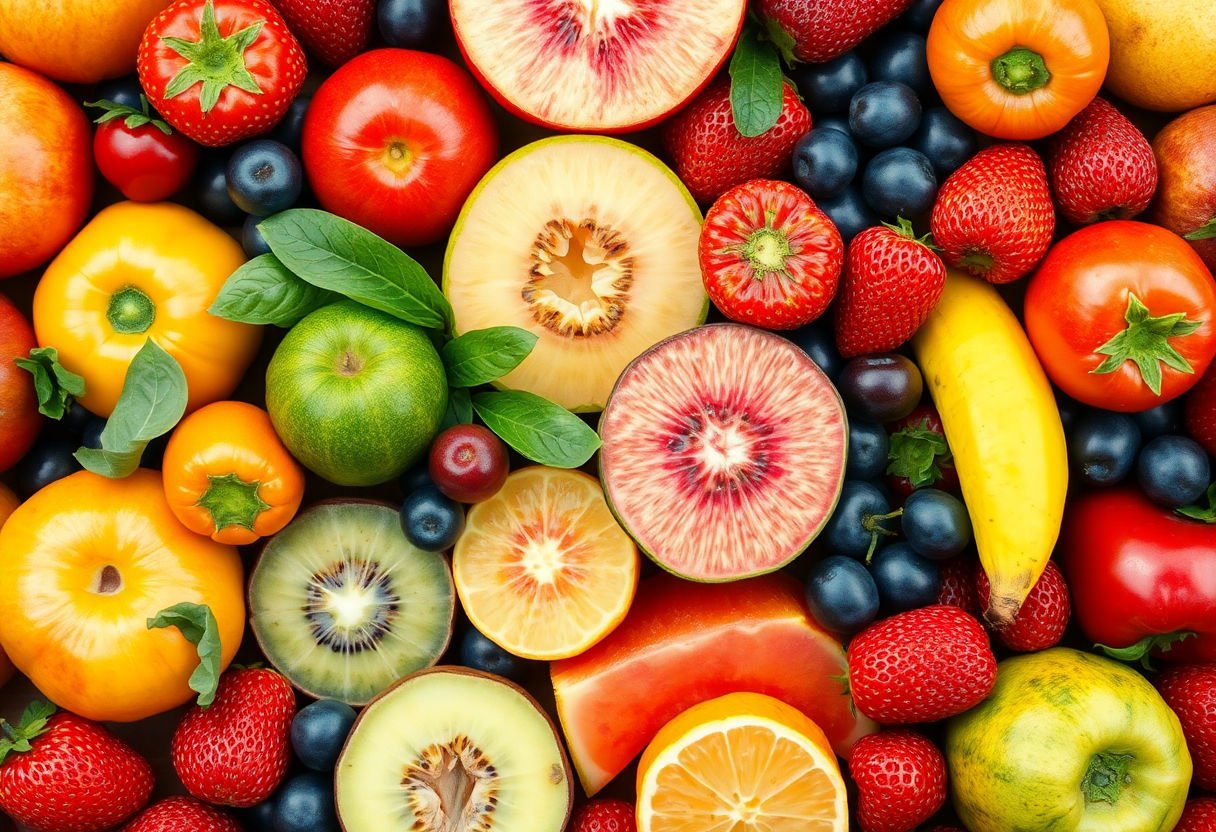 A colorful array of fruits and vegetables