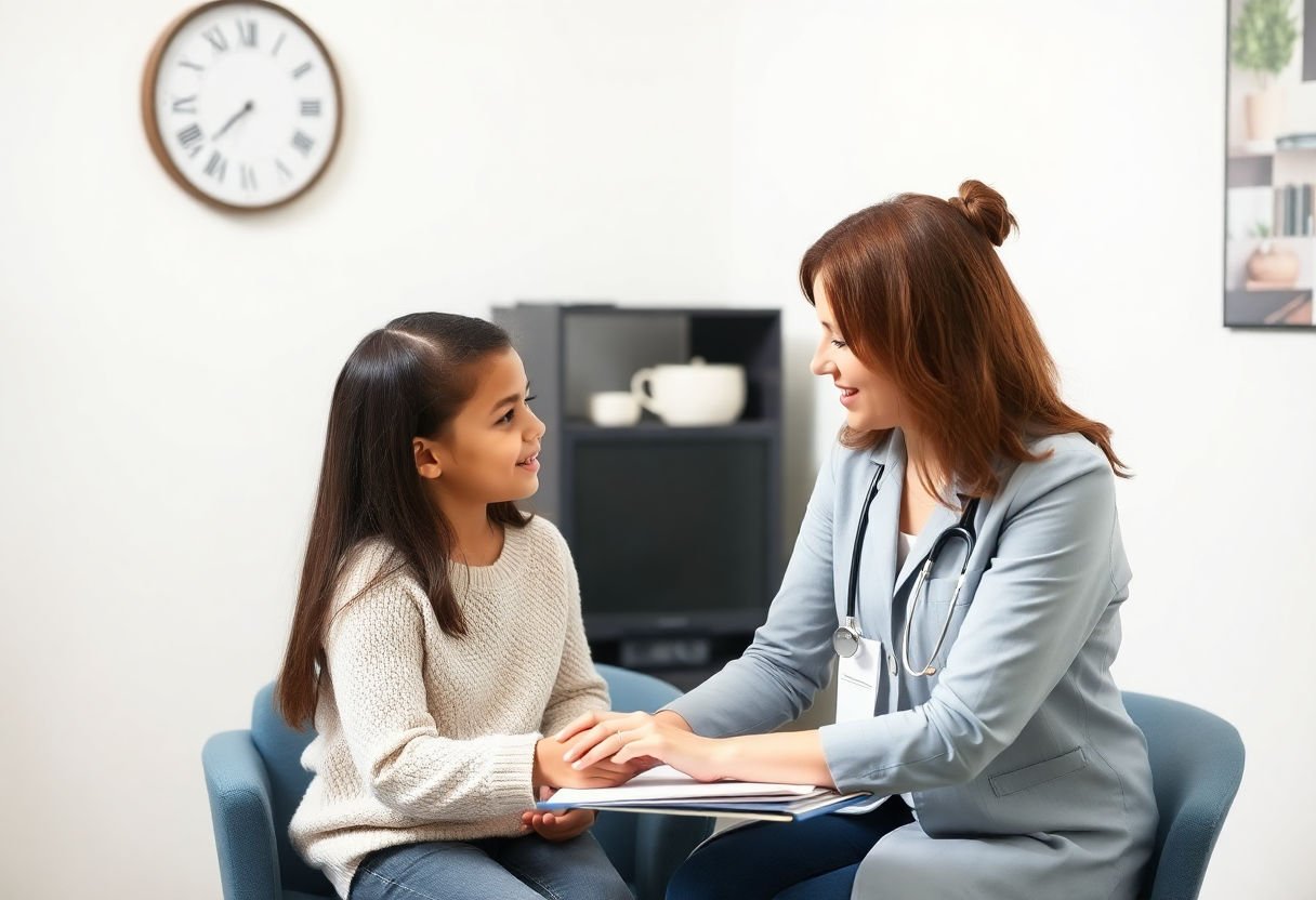 Parent consulting a pediatrician