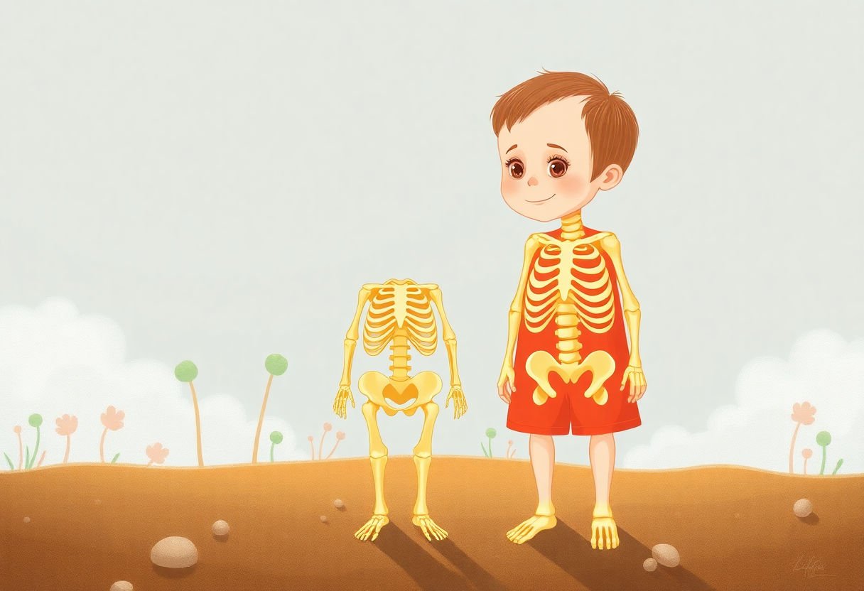 Illustration of bone growth in children