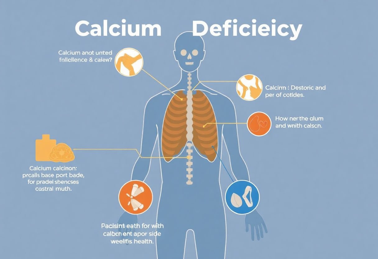 Diagram of potential health issues from calcium deficiency