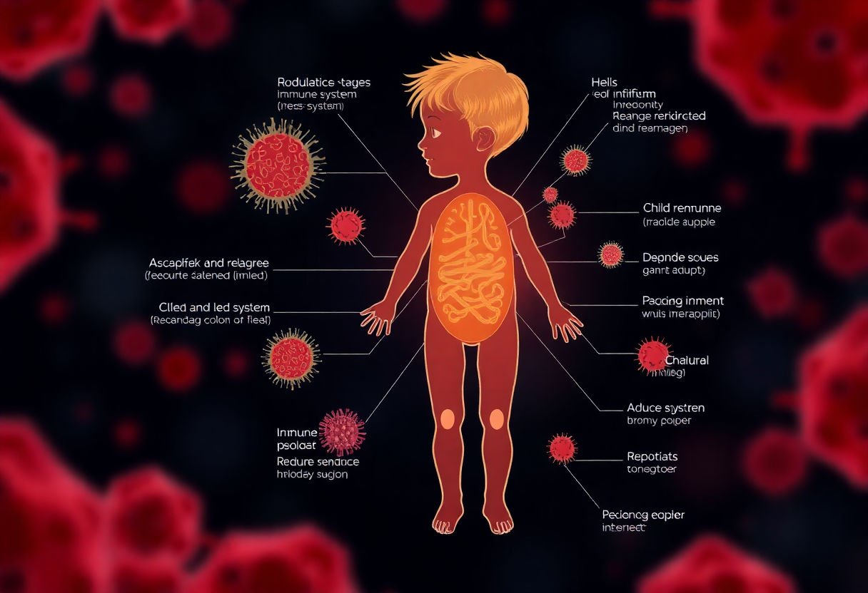 Diagram of a child's immune system