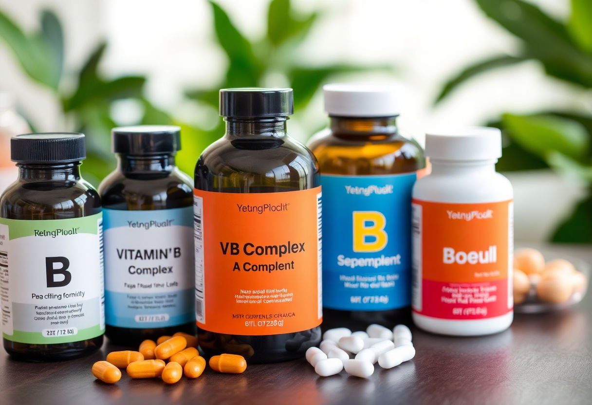 Variety of Vitamin B Complex bottles