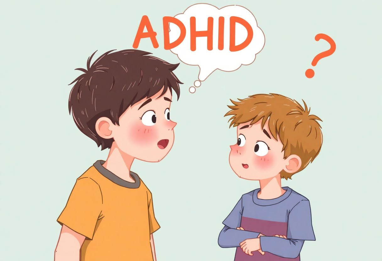 Illustration of ADHD symptoms in children