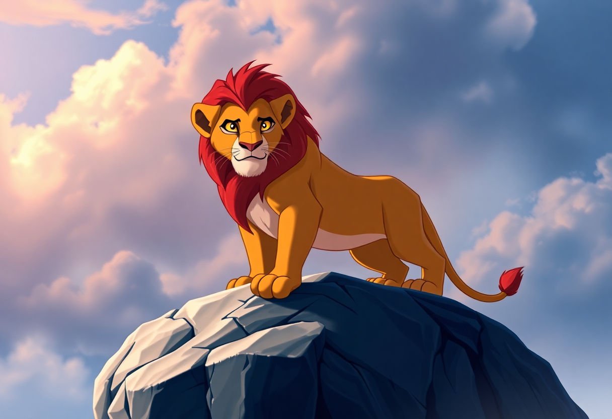 Simba on Pride Rock from 'The Lion King'