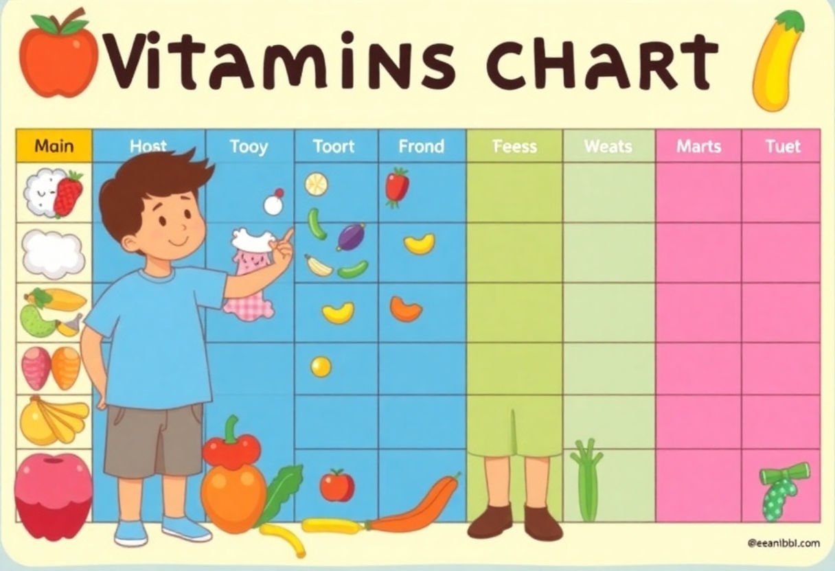 Vitamins chart for children