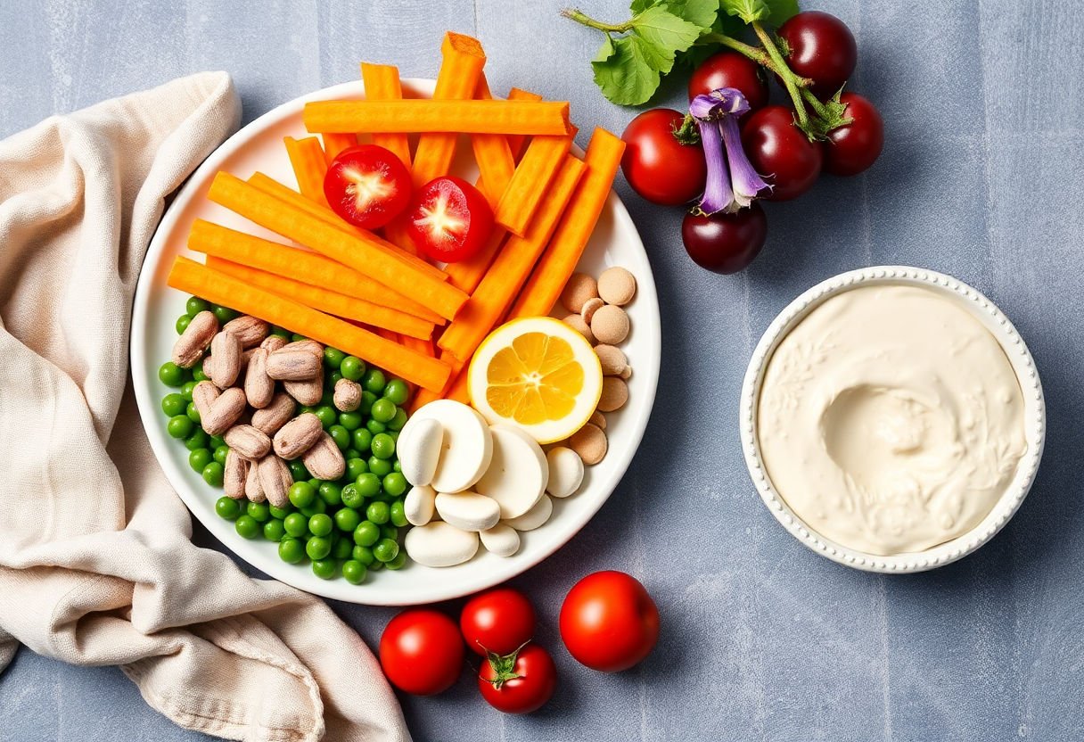 Balanced meal plan featuring vitamins