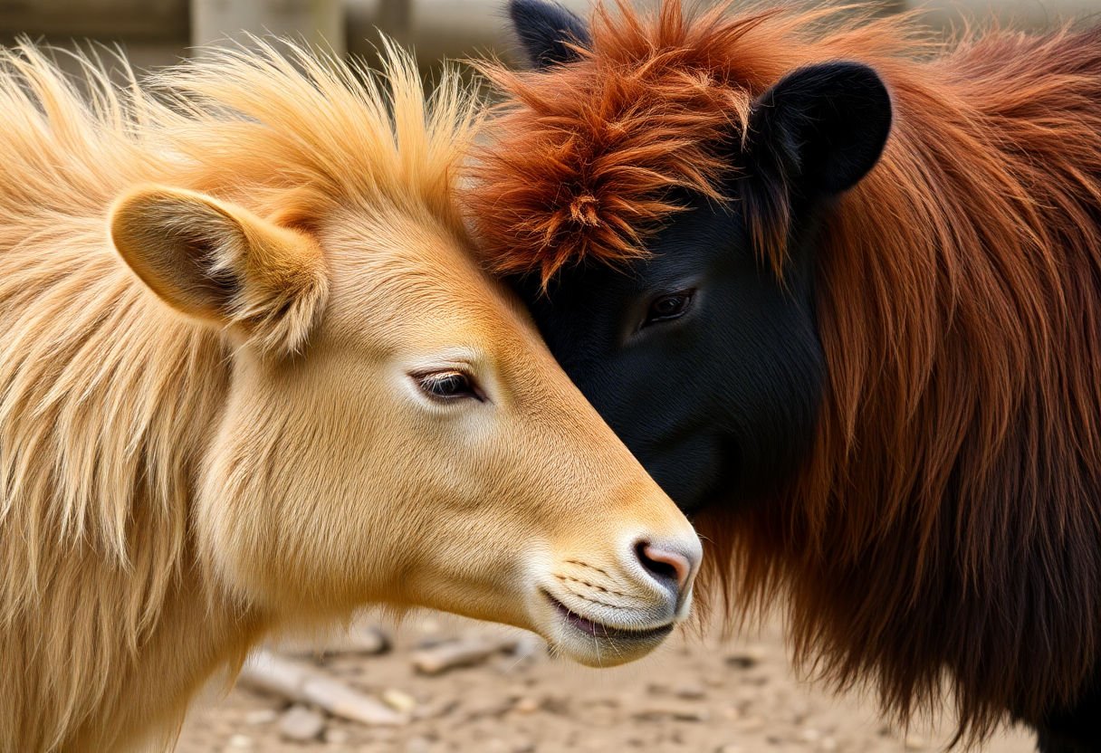 Animals bonding with each other.