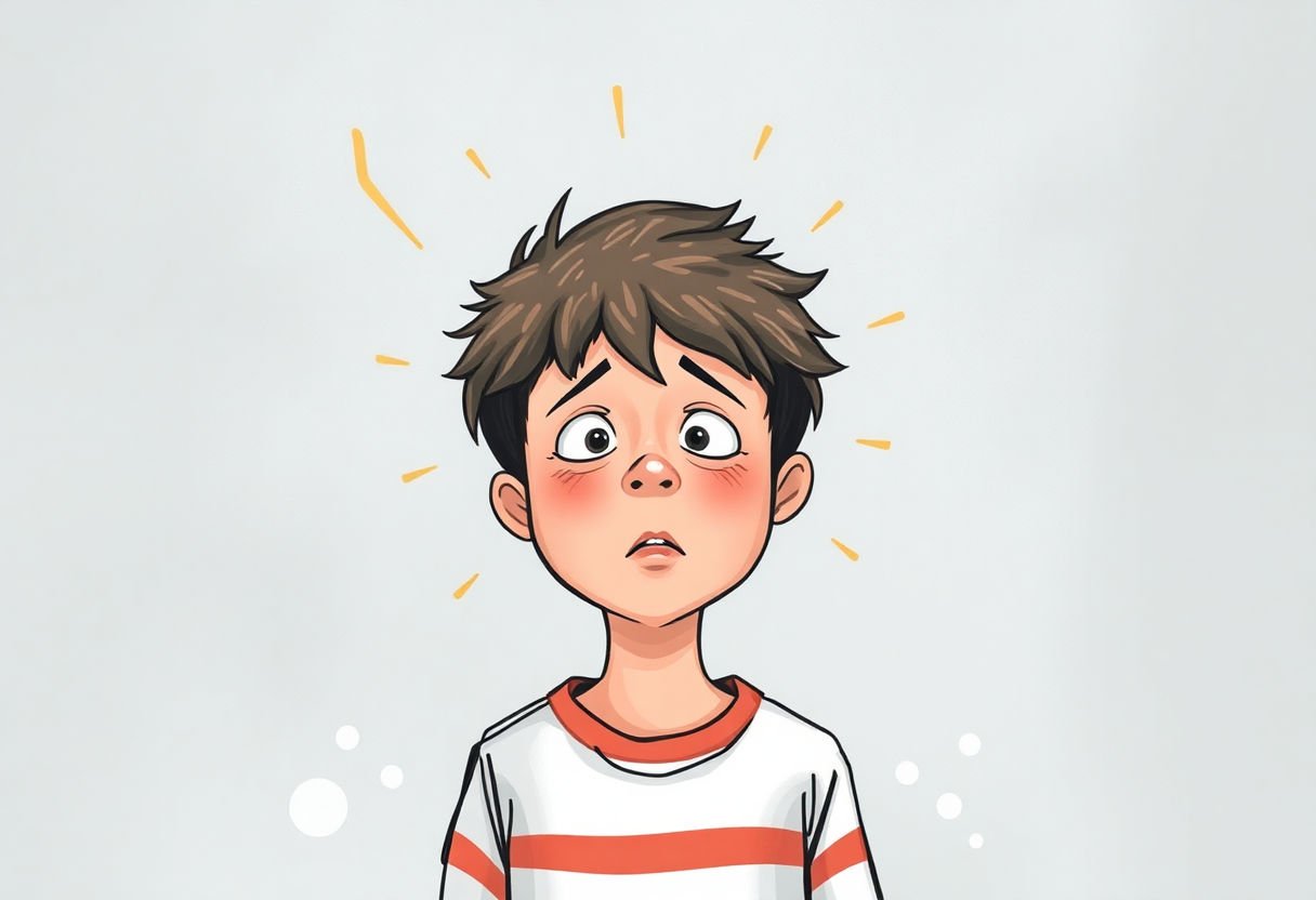 Illustration of a child experiencing ADHD symptoms