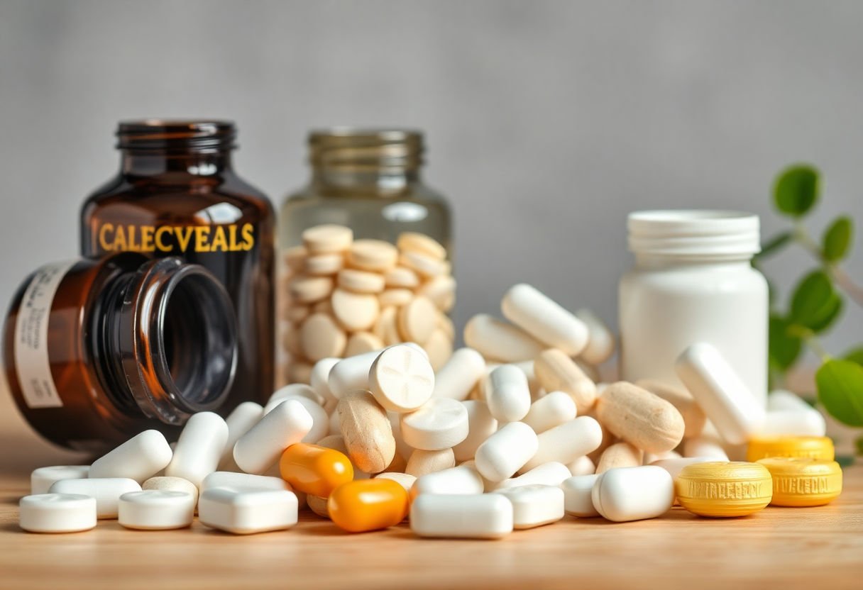 Various types of calcium supplements