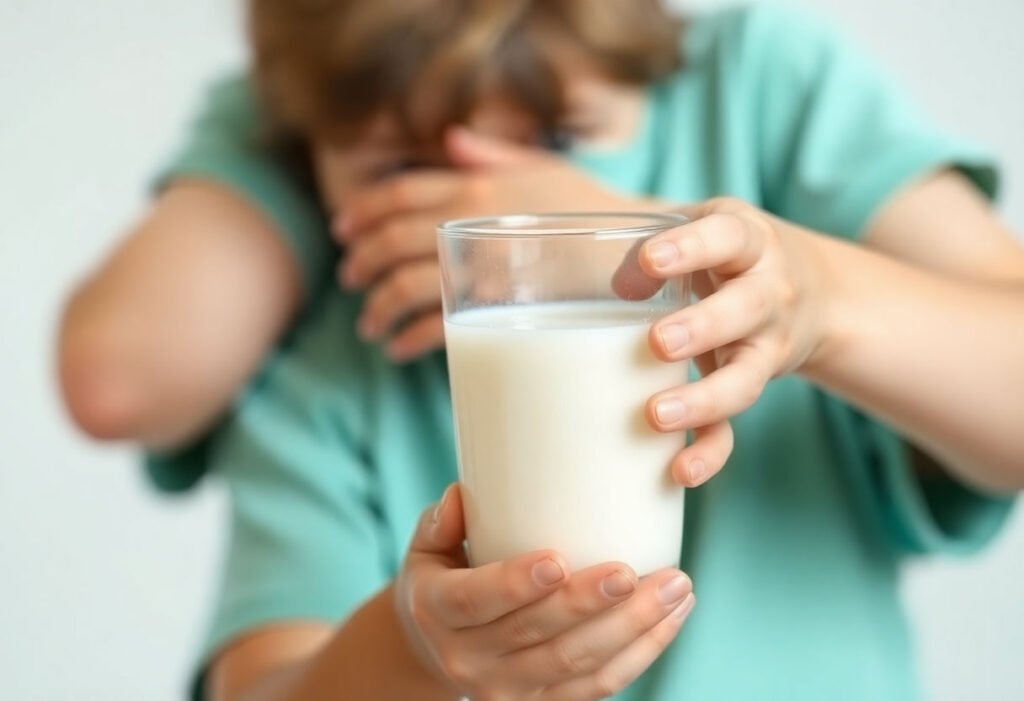 Child holding a glass of milk for bone health