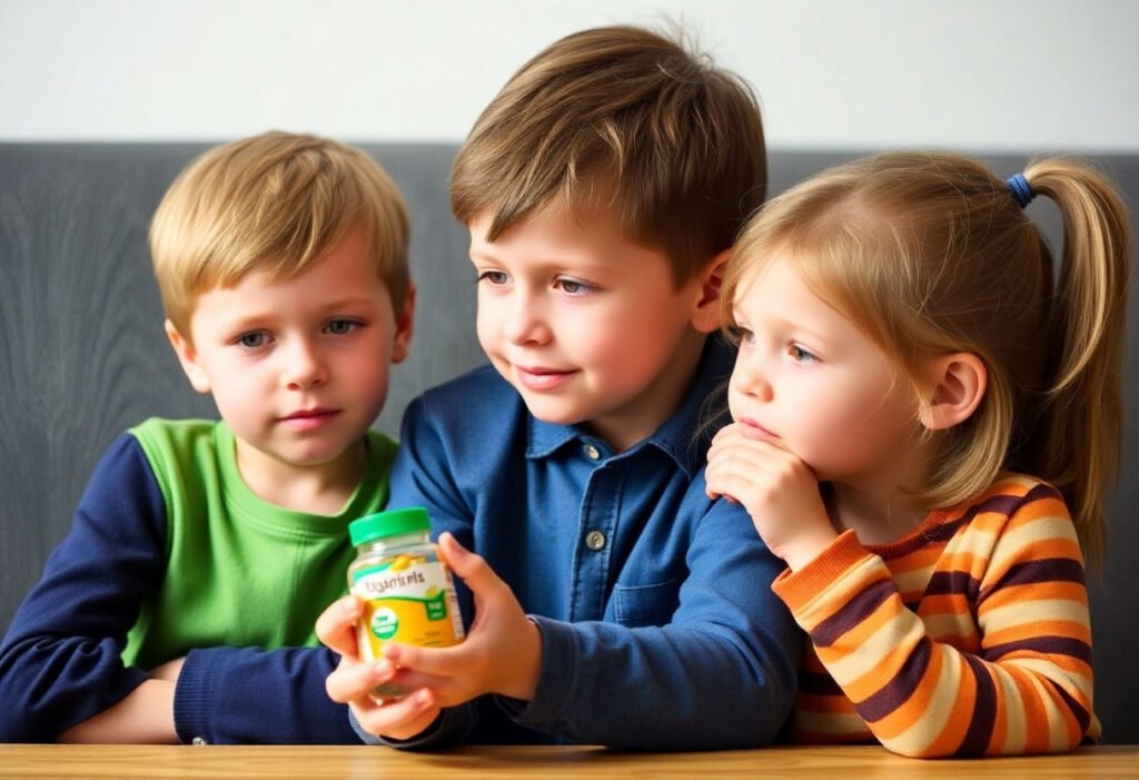 Children taking vitamins to aid ADHD management